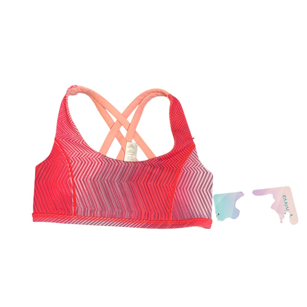 Ivivva‎ Vitality Sports Bra Girls Size 8 Reversible Pink Geometric IG2218S NWT